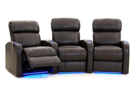 Diesel XS950 Theater Recliners Brown Premium Leather - Power Recline