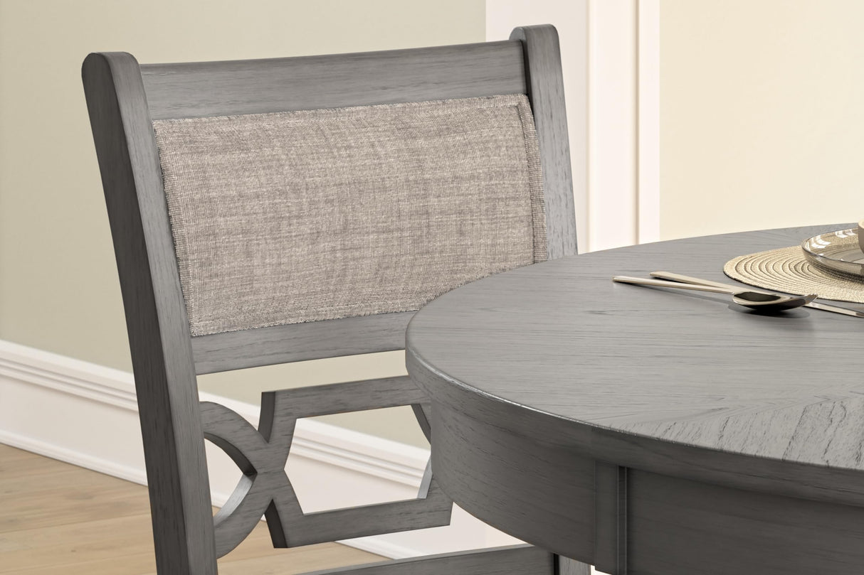 Wrenning Modern Diamond Patterned Counter Height Dining Table and 4 Upholstered Bar