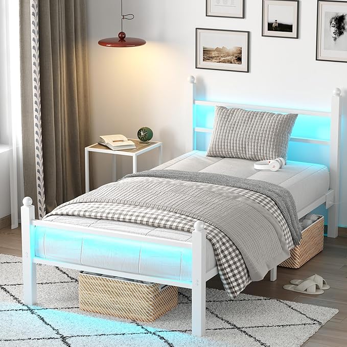 Full Size Bed Frame with Headboard and Footboard