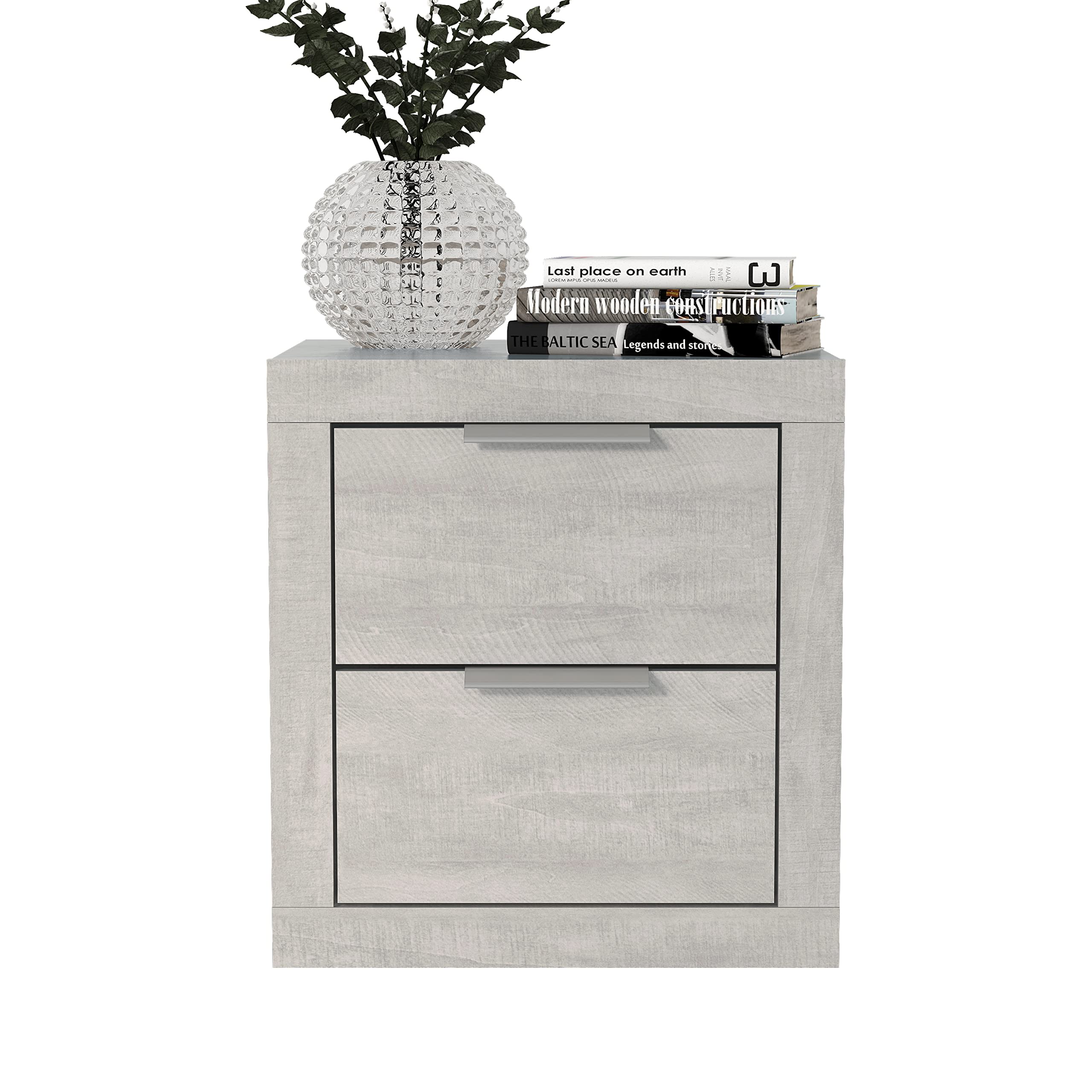 Harlowin Nightstand, Bed Side Table with Rustic Design Drawers