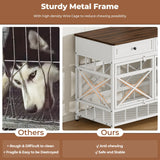44" Large Dog Crate Furniture with Storage Drawers