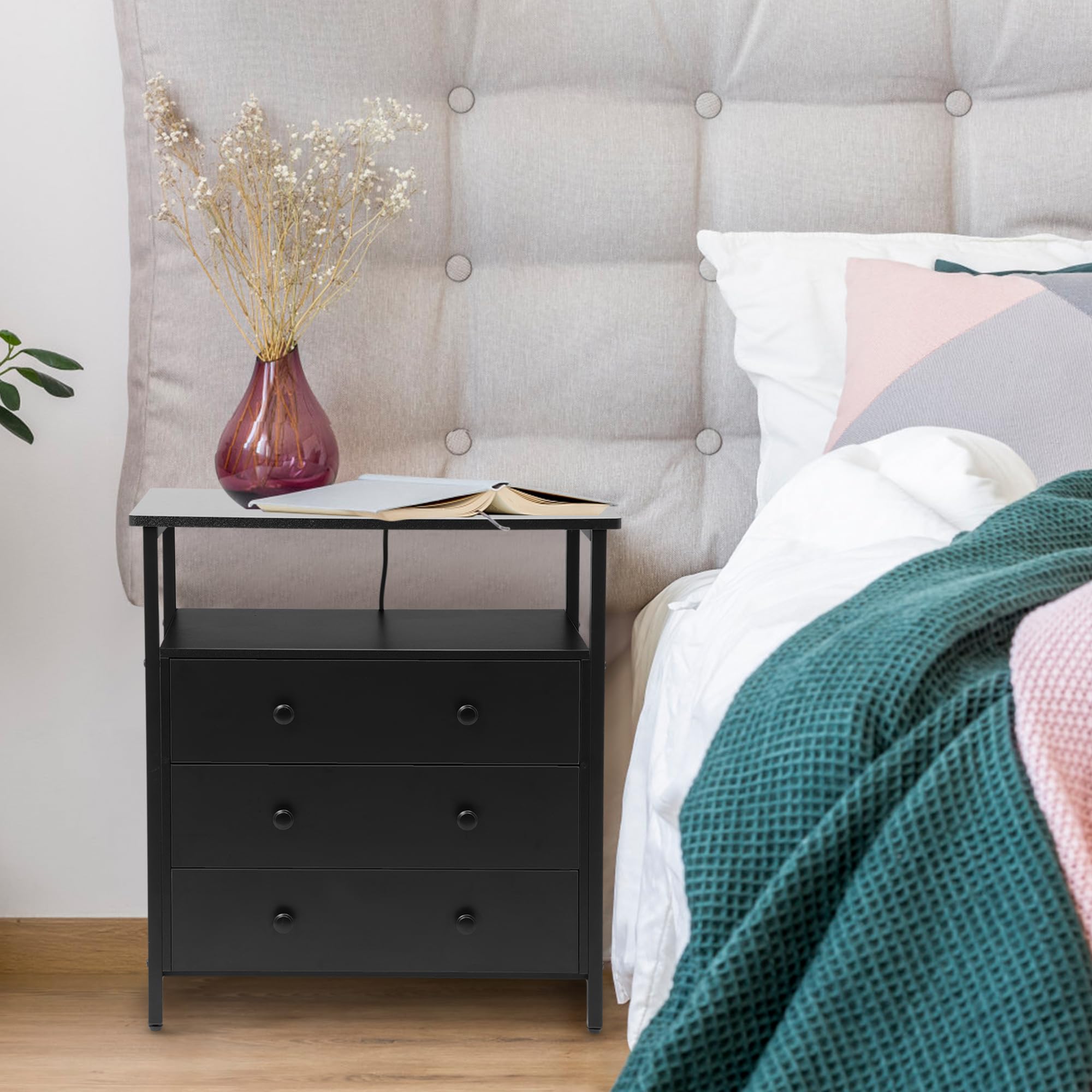 Night Stand, 27 Inch Wide Nightstand
