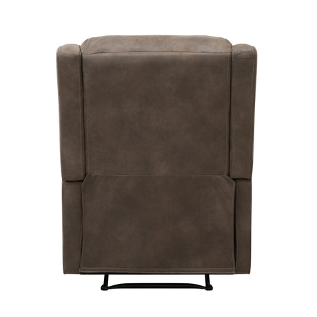 Inch Manual Recliner Chair, Cushioned Brown Microfiber, Solid Wood