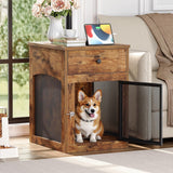Dog Crate Furniture with Charging Station and Drawer