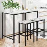 3 Piece Bar Table Set, Bar Table and Chairs Set of 2, Modern Counter Height Table