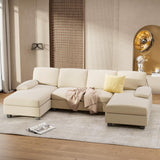 Convertible Sectional Sofa Couch, 4 Seat Sofa Set