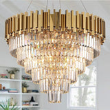 Modern Crystal Chandelier Plated Gold Chandeliers for Dining Living Room Entryway