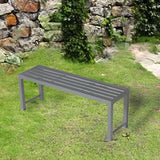 Metal Outdoor Bench Set of 2, 46" Patio Backless Bench for Outdoor