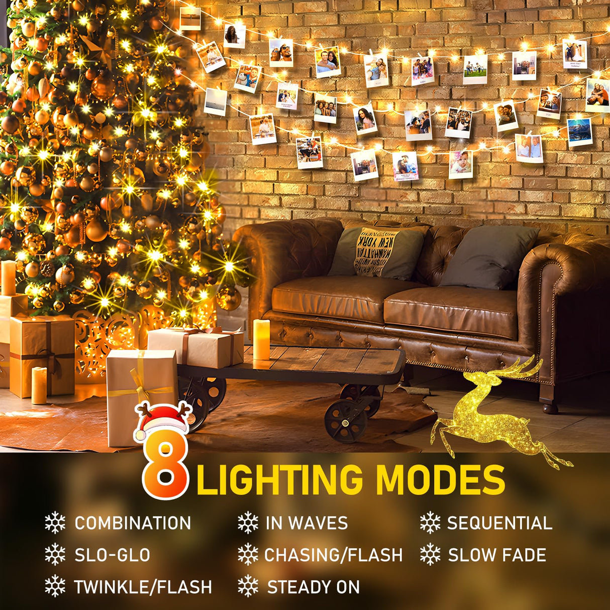 2-Pack Christmas String Lights Indoor Plug in, Total 120FT 360LED Warm White Outdoor