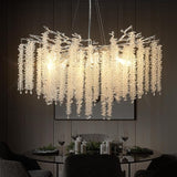 Modern Crystal Chandeliers for Dining Room, Gold Round Tree Branches Chandelier,