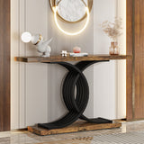 Console Table with Geometric Frame, 40 Inch Entryway Sofa Table Narrow Long,