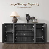 65-Inch TV Stand with Storage - Modern Fluted Entertainment Center