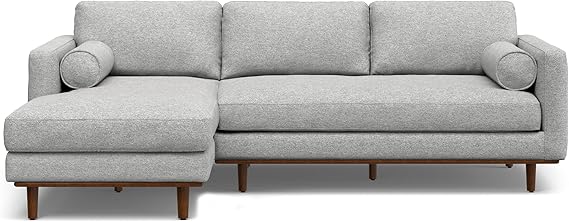 Morrison Mid-Century Modern 72 Inch Wide Sofa in Sienna Genuine Leather