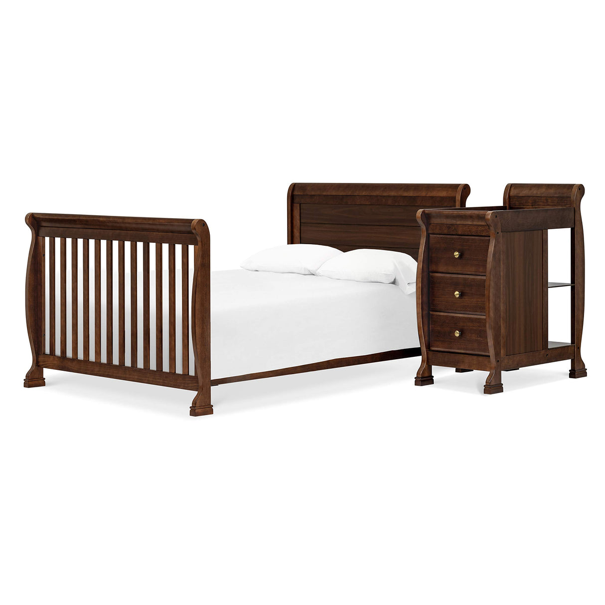 Kalani 4-in-1 Convertible Crib and Changer Combo in Espresso