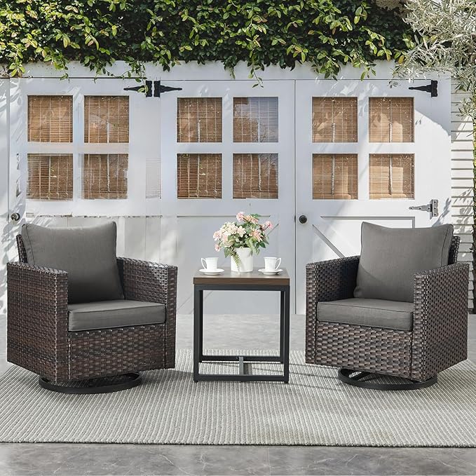 Outdoor Bistro Set 3 Piece Outdoor Wicker Patio Chairs