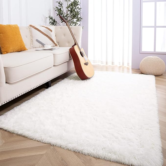 Large Area Rugs for Living Room Bedroom 6x9 Feet, Fluffy Kids Room Plush Shaggy