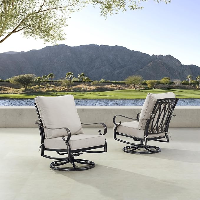 Black Aluminum Patio Deep Seating Outdoor Two Seater Loveseat