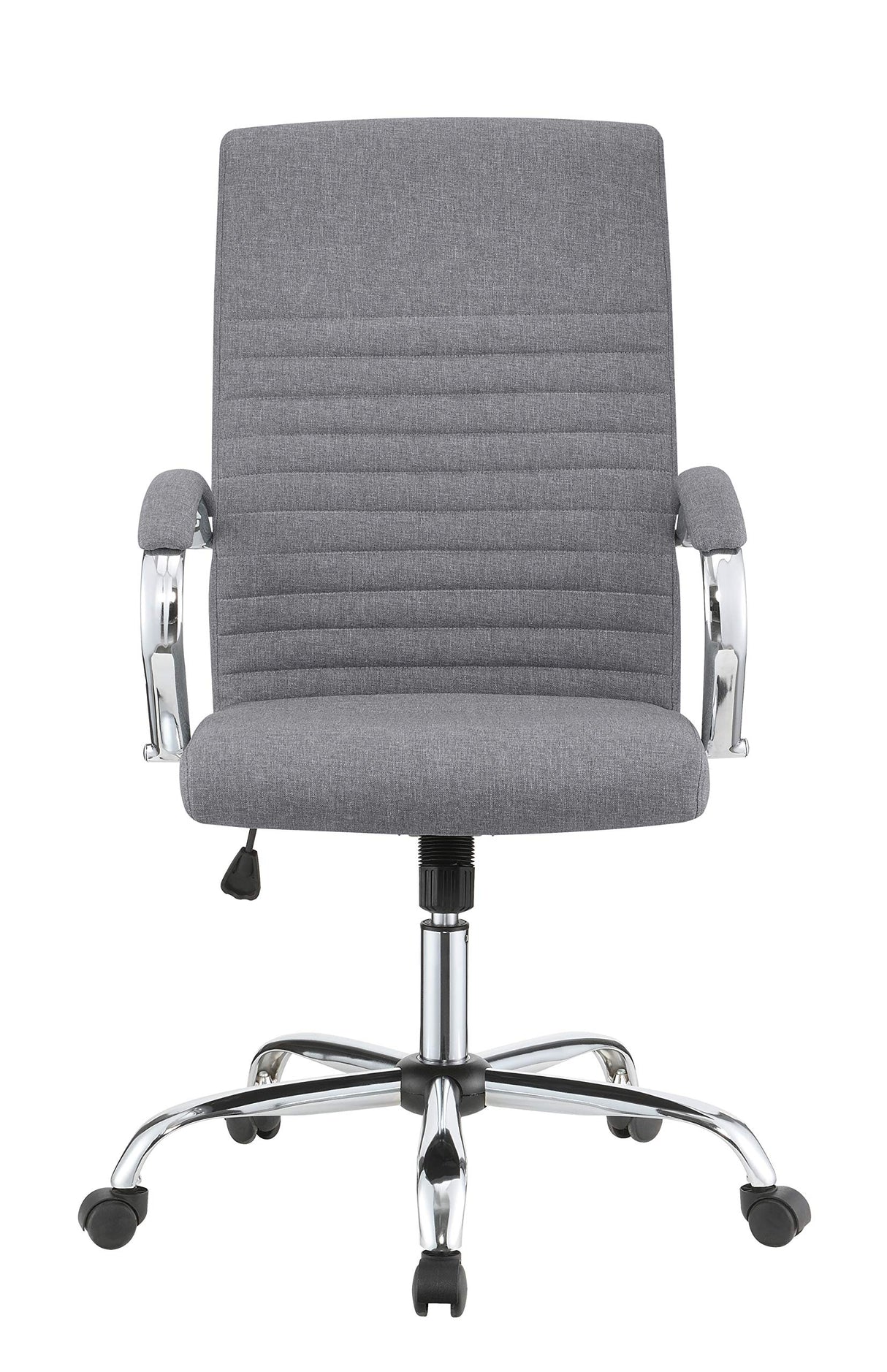 Upholstered Casters Grey and Chrome Office Chair, 23"" w x 28"" d x 42-46"" h (881217)