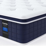 Coolvie 12 Inch Twin Size Mattress, Hybrid Twin Mattress in a Box, 3 Layer Premium Foam with Pocket Springs for Motion Isolation and Pressure Relieving, Medium Firm Feel, 100-Night Trial