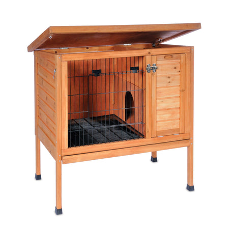 Stained Wood Prevue Pet Products Small 460 Rabbit Hutch, 36.0" L x 24.0" W x 35.5" H