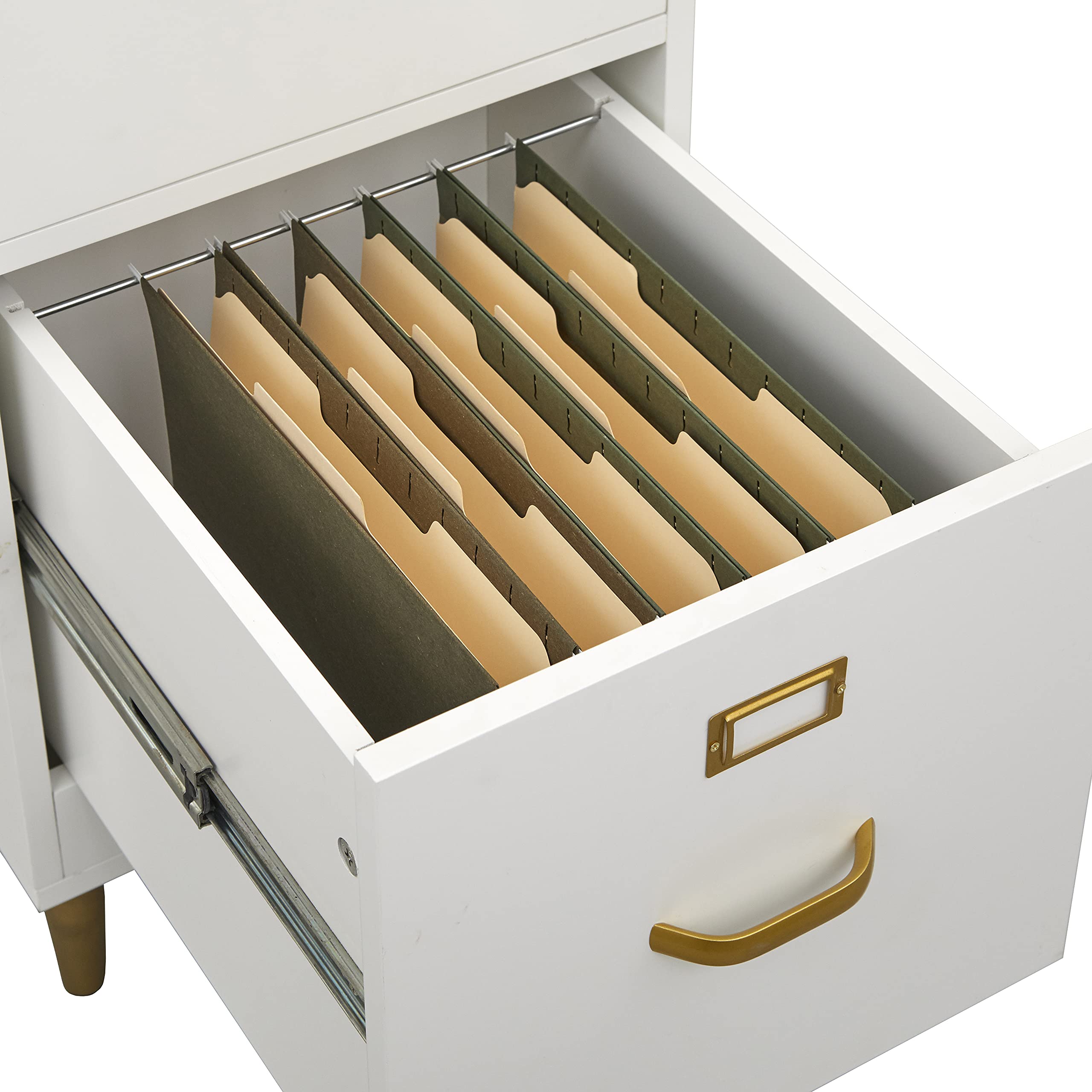 Dixie Mid Century Modern 2-Drawer Home Office Filing Cabinet, White
