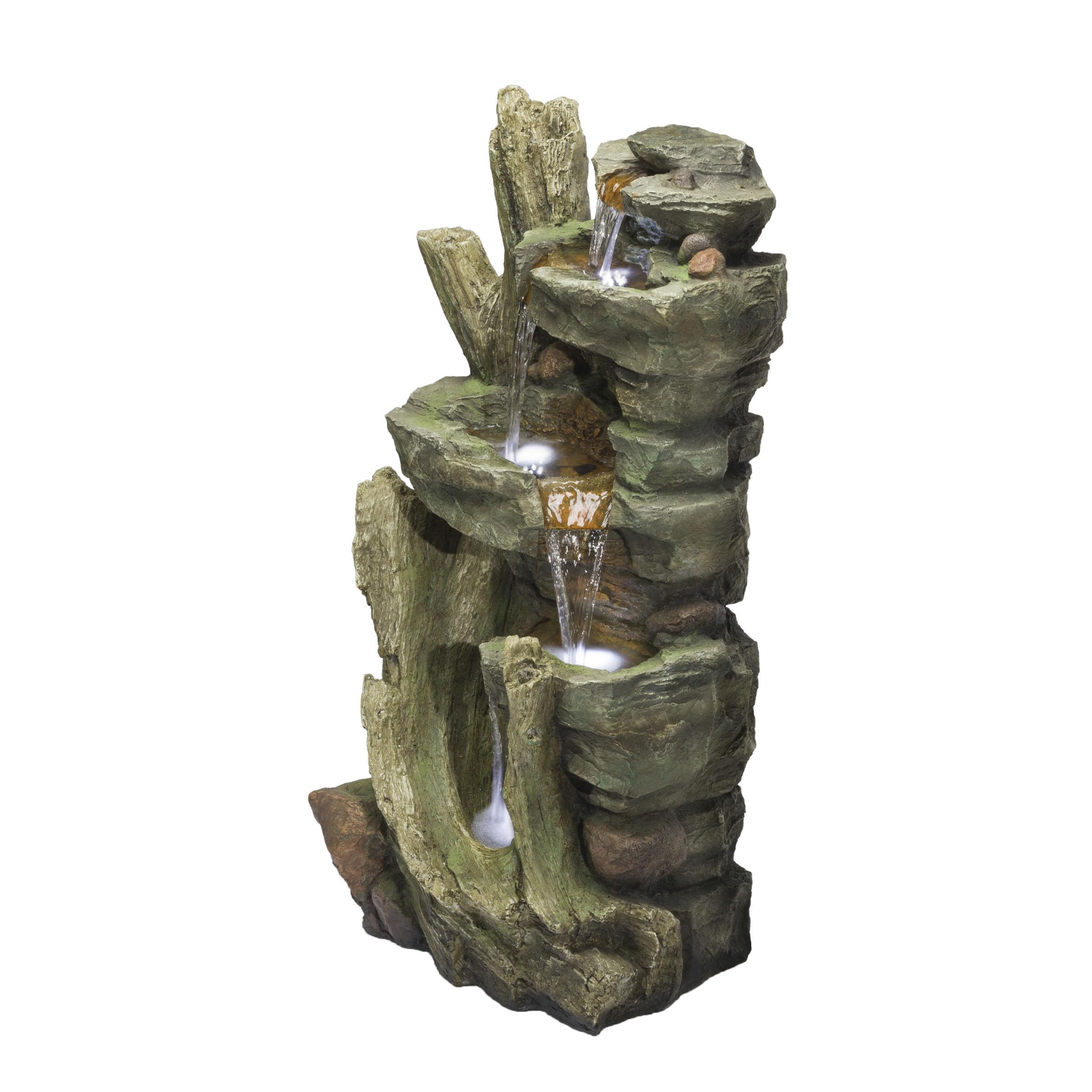 TZL292 Outdoor Floor Cascading Stone Tower Fountain