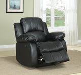 40" Bonded Leather Recliner, Black