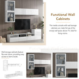 93 Inch TV Stand, High Gloss Television Stands with Ample Storage Space