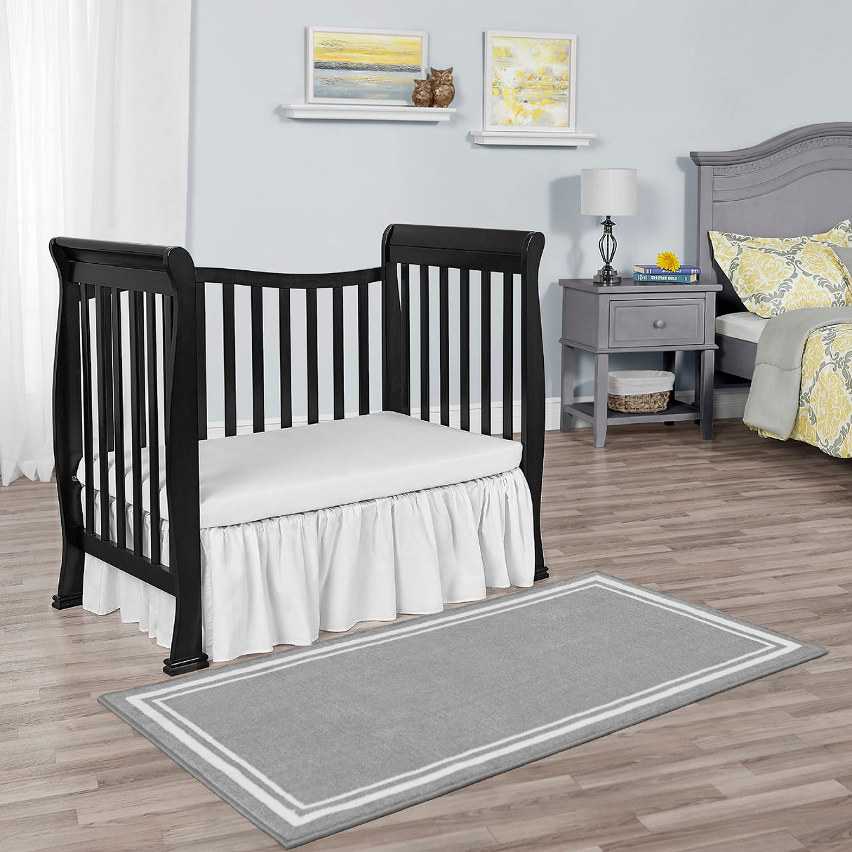 4-In-1 Convertible Mini Crib In Black, Greenguard Gold Certified