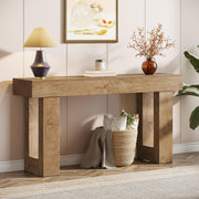 63-Inch Wooden Console Table - Farmhouse Entryway & Sofa Table