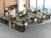 L Shaped Desk with Drawer Cabinet, 63" Executive Computer Desk and lateral File Cabinet