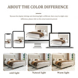 Queen Upholstered Bed Frame with Vertical Channel Wingback Headboard