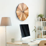 Parametric Verso Wood Wall Clock, 3D Birch Plywood Layered Acoustic Wooden