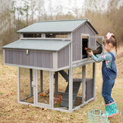 Chicken Coop Foldable Hen House Large Poultry Cage with Nesting Box