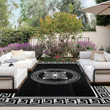 Outdoor Reversible Rugs for Patio 9x12 ft - Plastic Area Rug, Stain & UV Resistant Portable