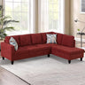 L-shaped Sectional Sofa Set Luxurious Flannelette 5-seat Couches, Right Facing Chaise