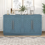 Storage Sidboard Cabinet with 4 Doors, Adjustable Shelves and Silver Handles