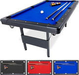 Full Size 8 ft x 4.2 ft Billiards Game Table - Foldable Design, Includes Full Set of Pool Balls
