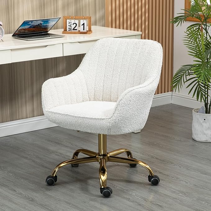 NORDICANA 360° Home Office Task Chair, Swivel Desk Chair, Upholstered Velvet