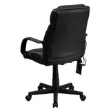 Laverne Mid-Back Ergonomic Massaging Black LeatherSoft Executive Swivel Office