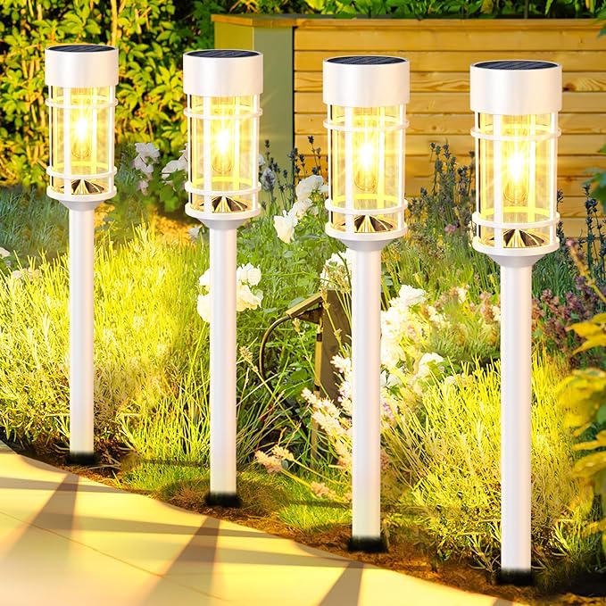 Solar Pathway Lights Outdoor 8 Pack, Solar Lights Outdoor Waterproof IP65, LED Solar