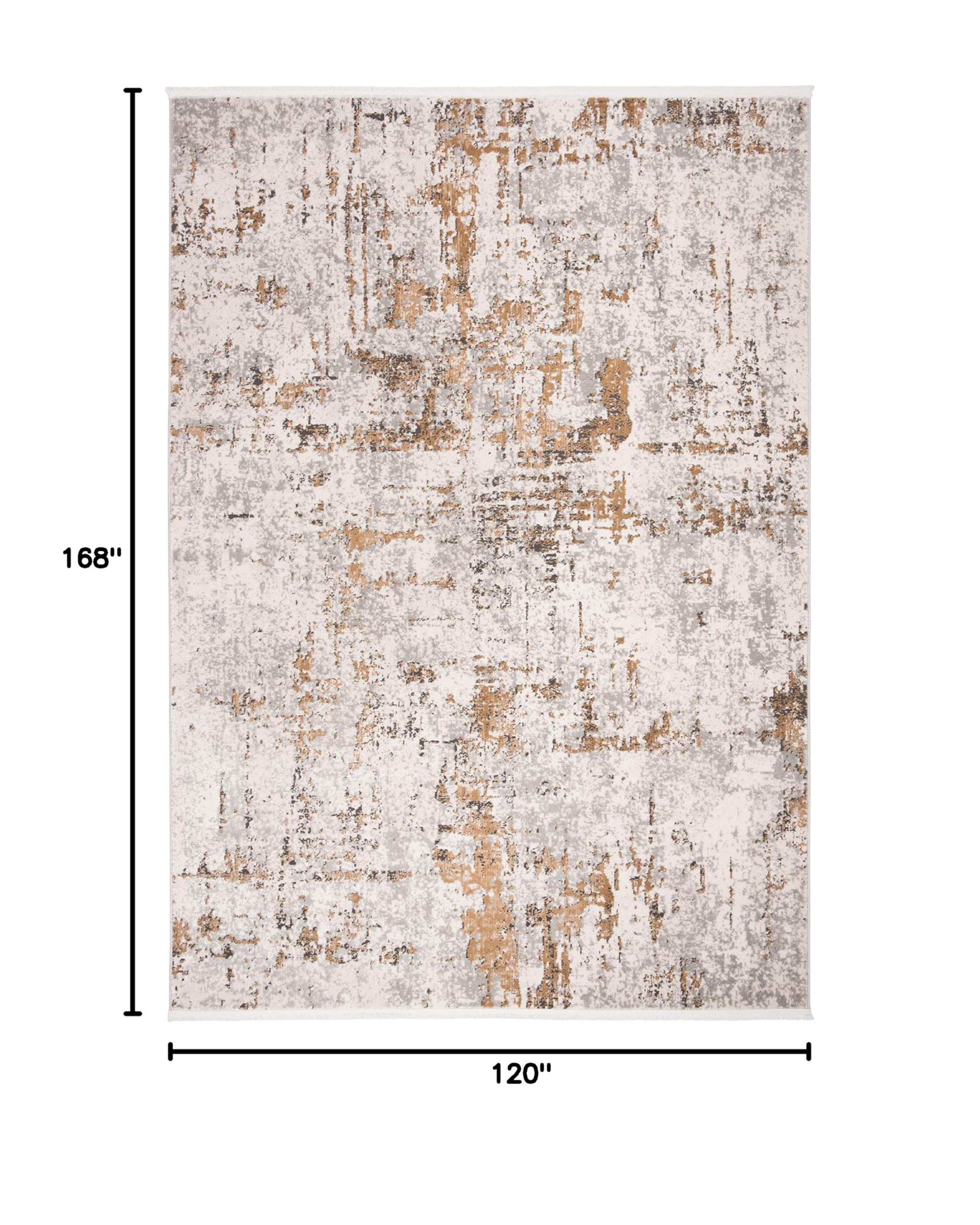 SAFAVIEH Shivan Collection 10' x 14' Grey/Gold SHV723G Modern Abstract Non-Shedding Living Room Bedroom Area Rug