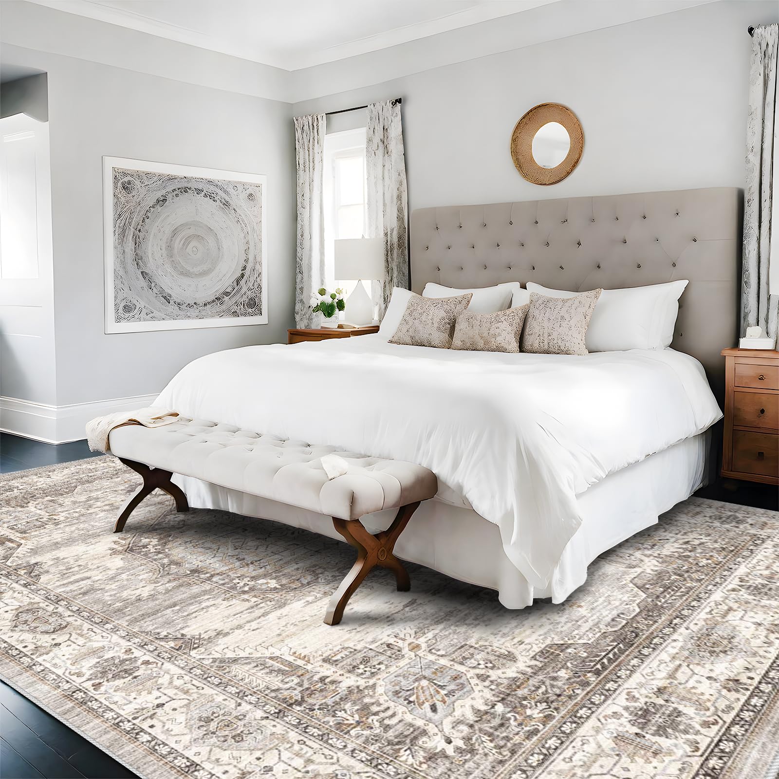 9x12 Living Room：Machine Washable Rug - Soft Carpet for Bedroom - Waterproof Stain