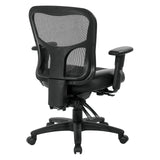 Breathable High Back Manager's Chair with Leather and Mesh Seat, Adjustable Height