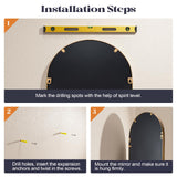 Gold Oval Bathroom Mirror 20x33 - Beaded Antique Brass Wall Mirror