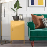 z Cache Metal Locker Style Living Room End Table, Yellow