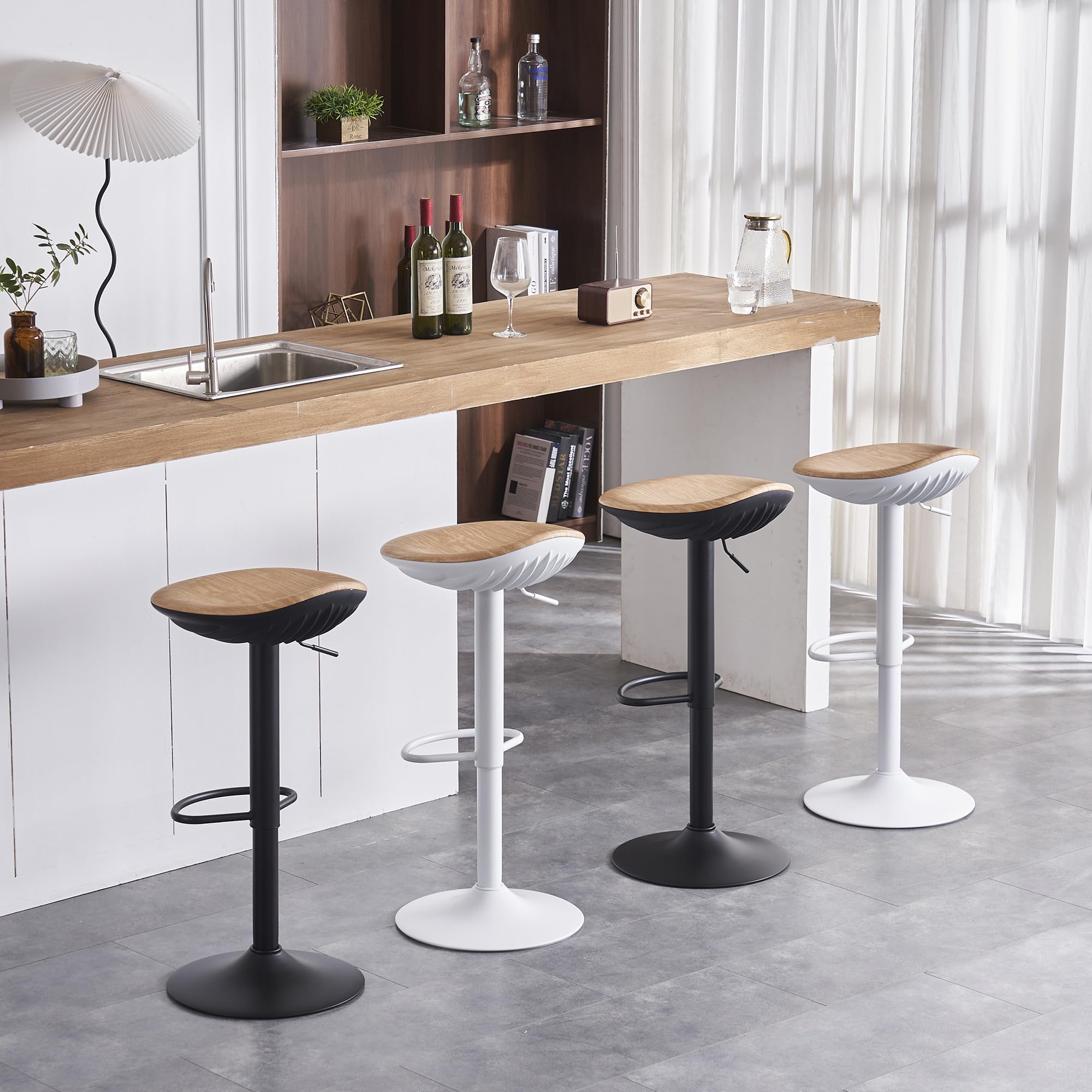 Bar Stools Set of 2 Seashell Counter Height Bar Stools Black Barstools