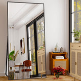 76"x34" Full Length Mirror Extra Large Hanging or Leaning Rectangle Mirror Aluminum