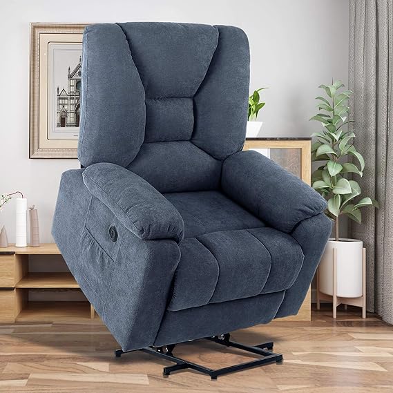 Power Lift Recliner Chair with Massage and Heat for Elderly, Microfiber