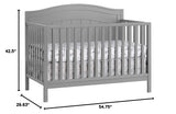 North Bay 4-in-1 Convertible Baby Crib, Dove Gray, GreenGuard Gold Certified